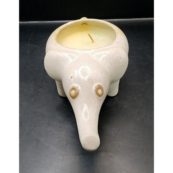 Vintage 1970's David Stewart LIONS VALLEY STONEWARE Elephant Mini Retro Candle - Picture 2 of 6